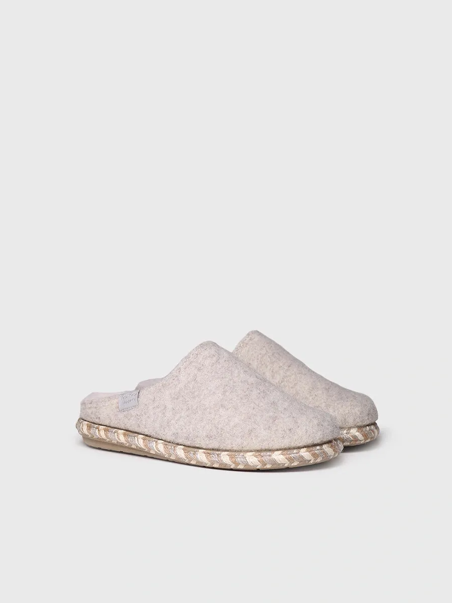 Women's felt slippers in Raw - DELI-FP