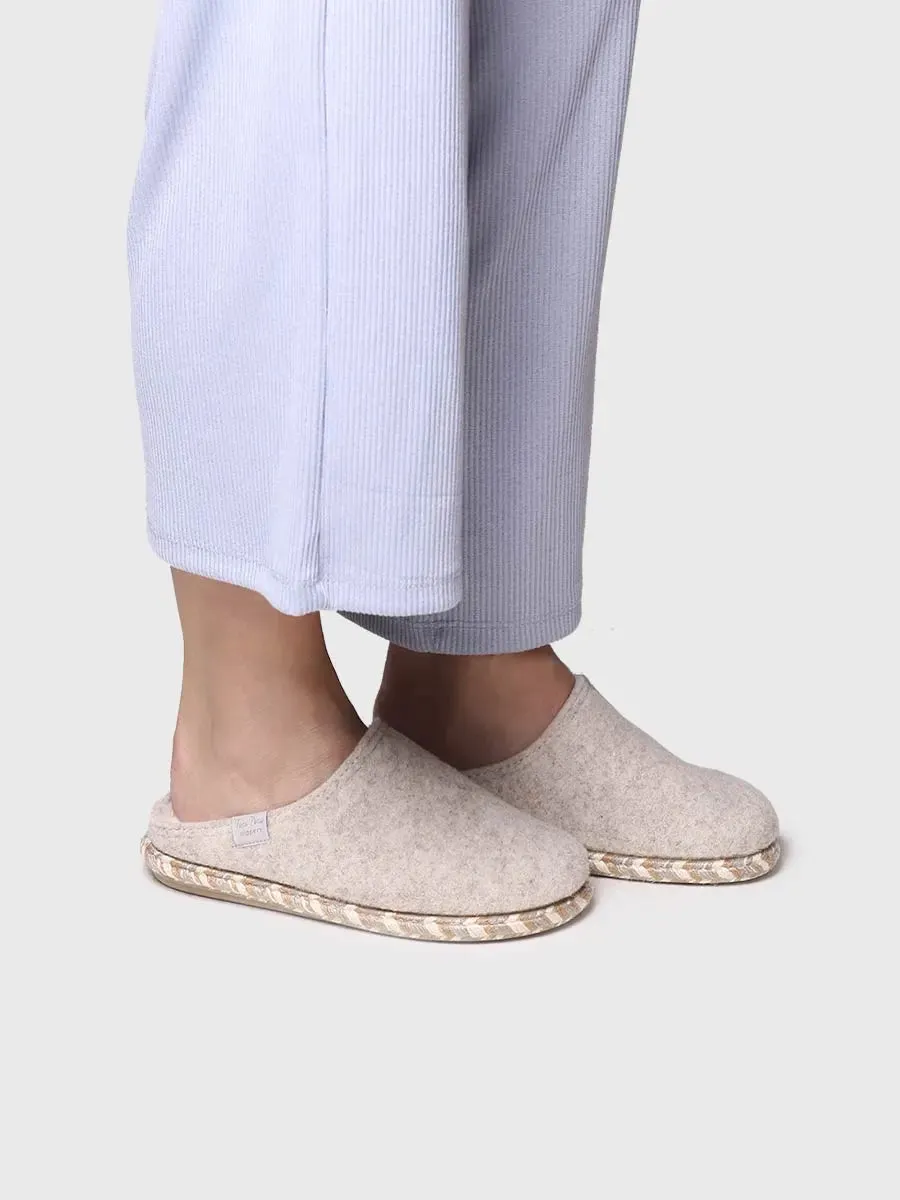 Women's felt slippers in Raw - DELI-FP