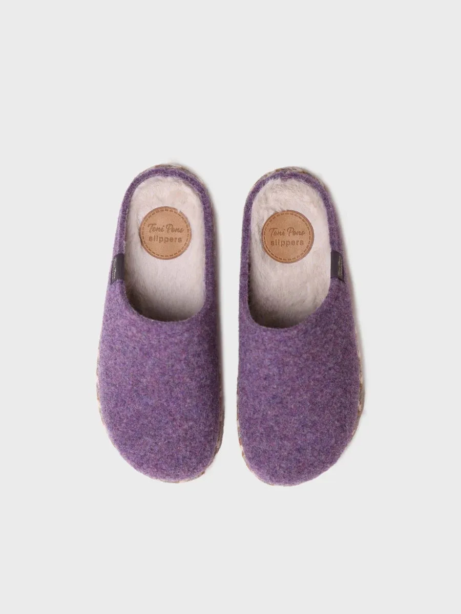 Women's felt slippers in Raw - DELI-FP