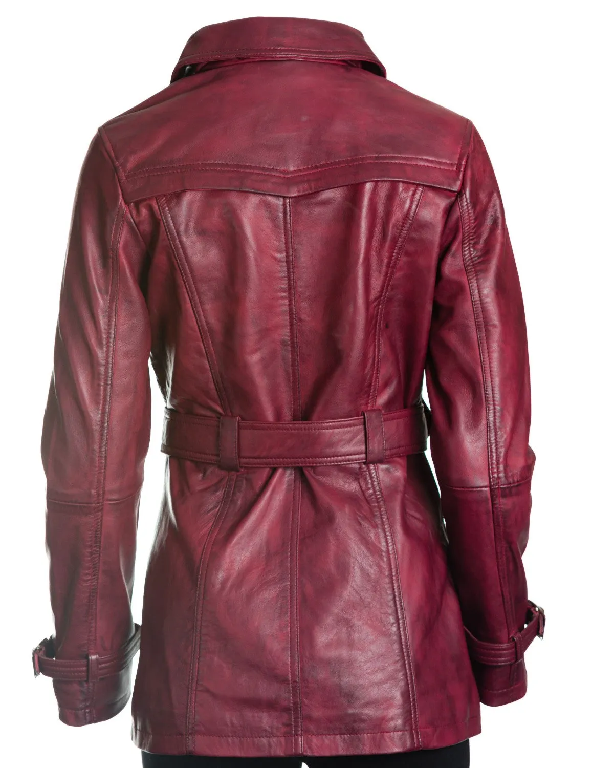 Women's Leather Trench Coat: Lauretta