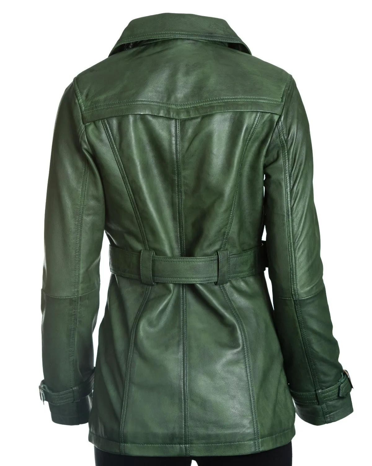 Women's Leather Trench Coat: Lauretta