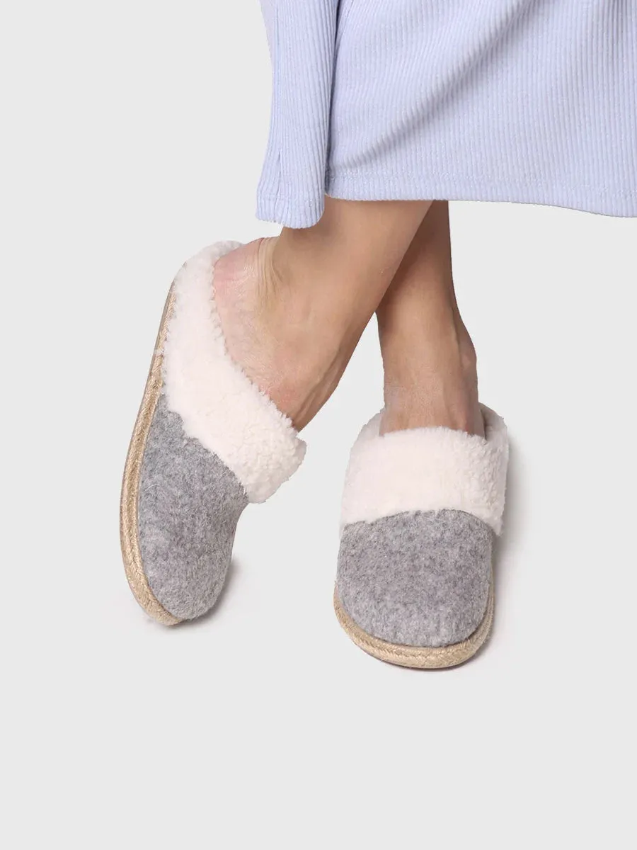 Women's Slippers in Felt and Sheepskin - DELI-BF