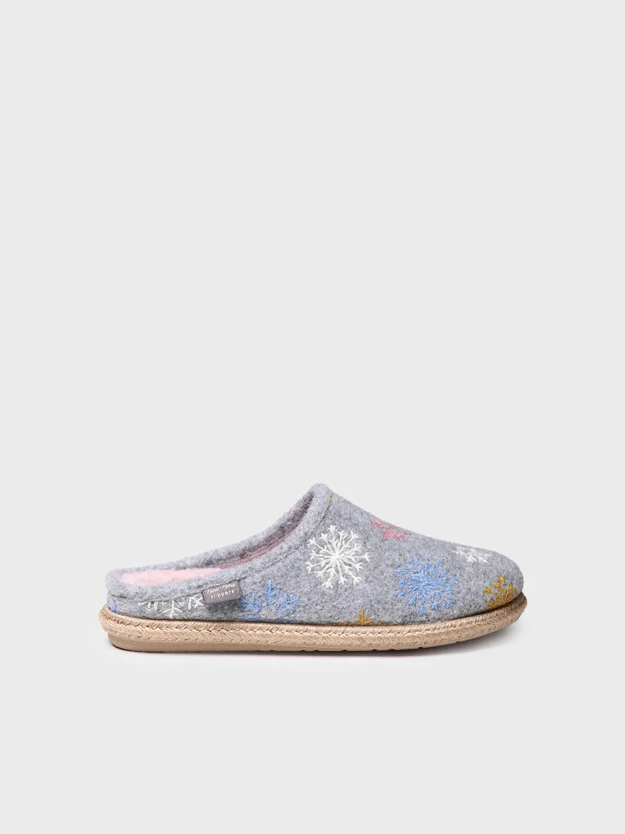 Women's Slippers in Felt in Grey - DELI-CP