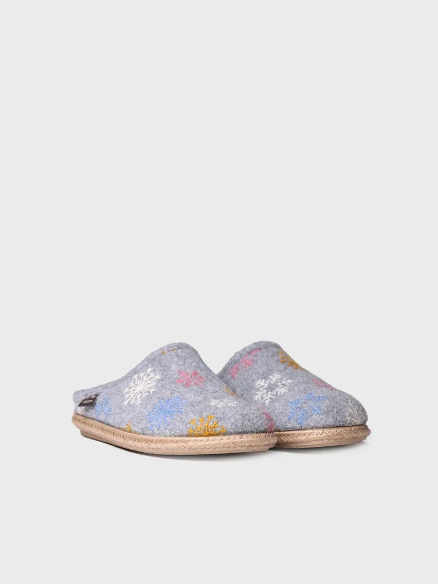 Women's Slippers in Felt in Grey - DELI-CP