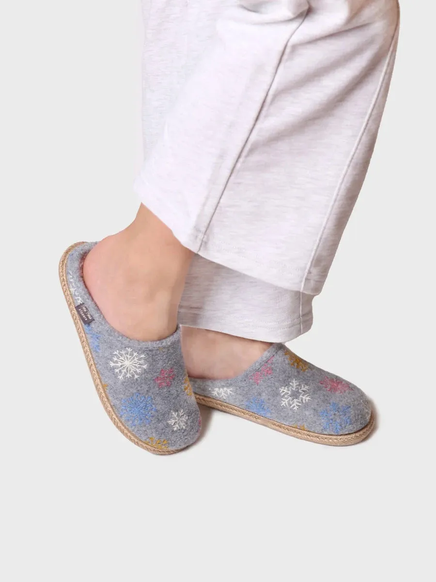 Women's Slippers in Felt in Grey - DELI-CP