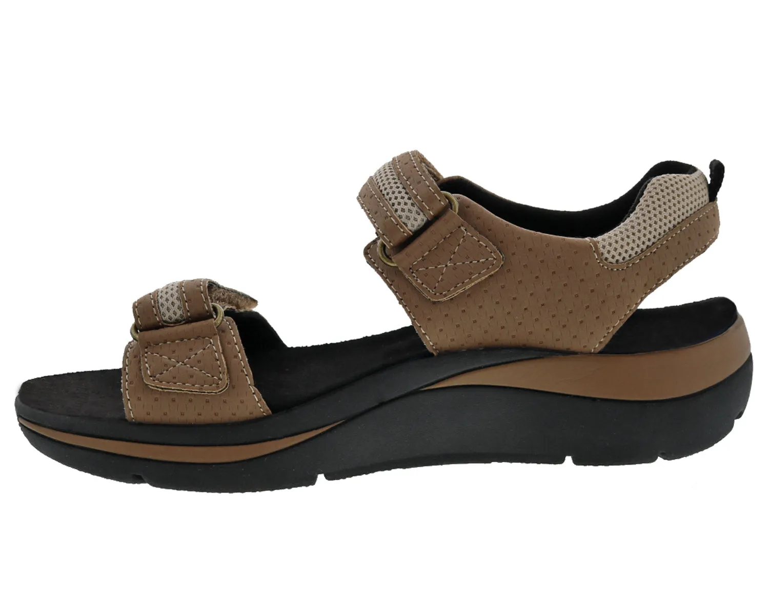  Women's Sophie Adjustable Walking Sandal DOUBLE WIDE in Brown  