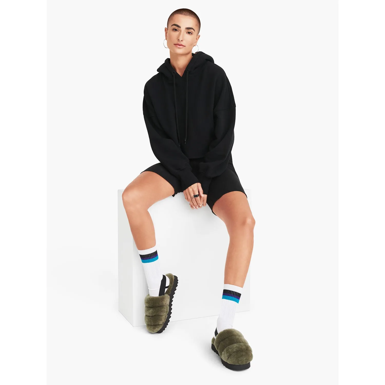 Women's UGG Super Fluff Black Sheepskin