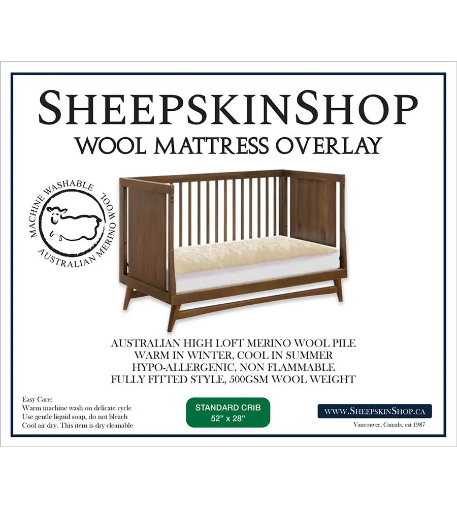 Wool Mattress Pad - Standard Crib (52x28)