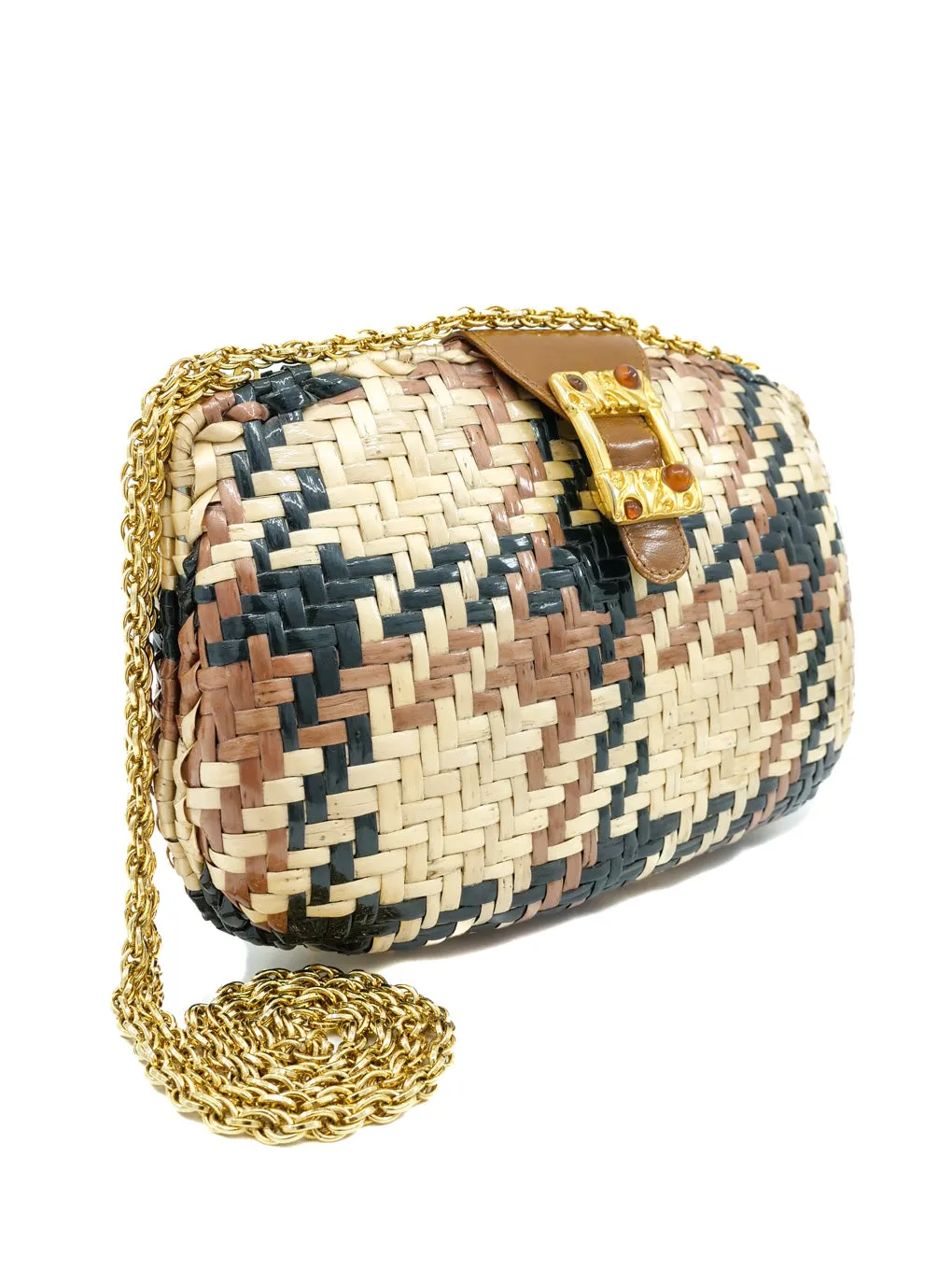 Woven Wicker Convertible Clutch