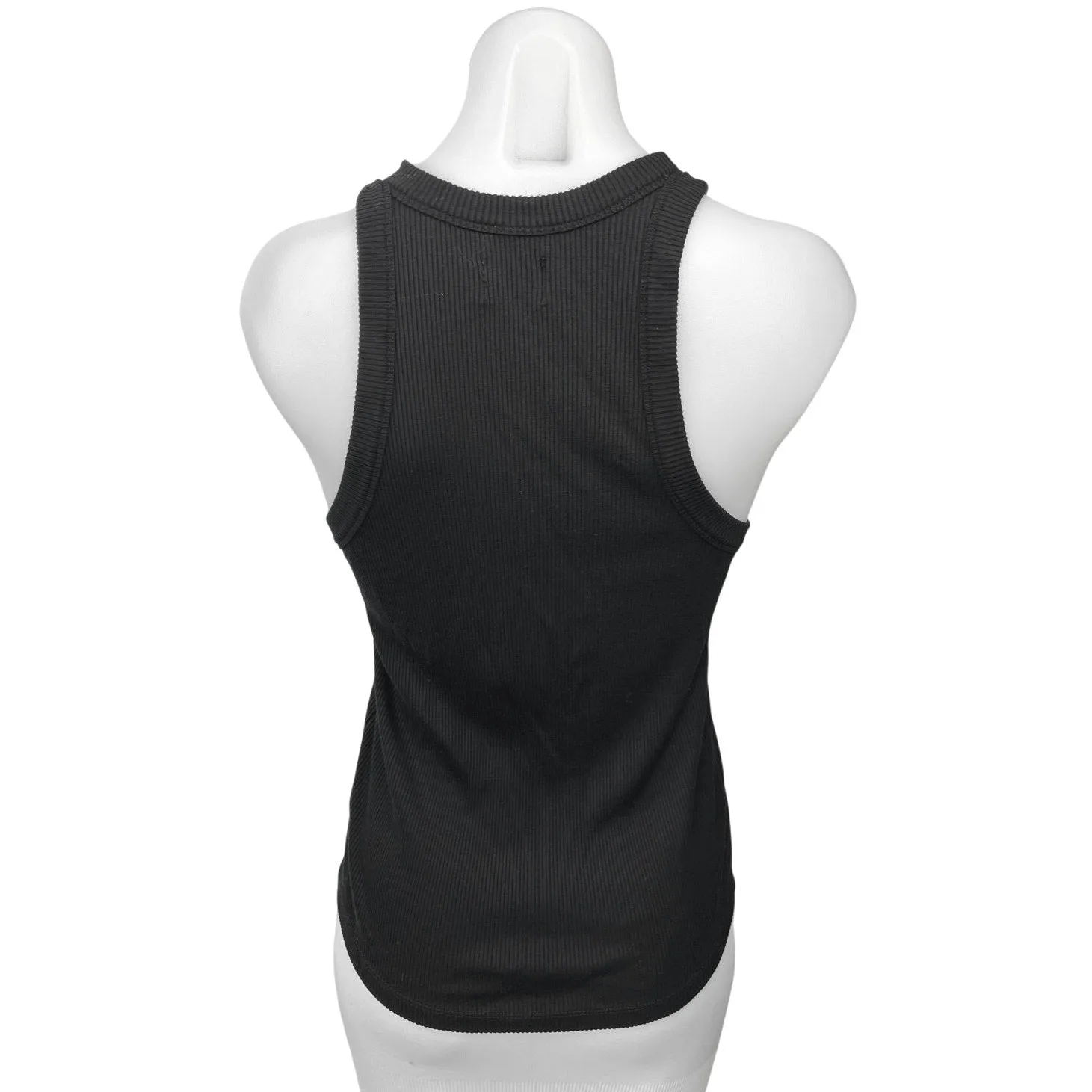 WSLY Black Ribbed Racerback Sleeveless Crew Neck Stretch Knit Tank Top Size XL