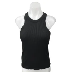 WSLY Black Ribbed Racerback Sleeveless Crew Neck Stretch Knit Tank Top Size XL