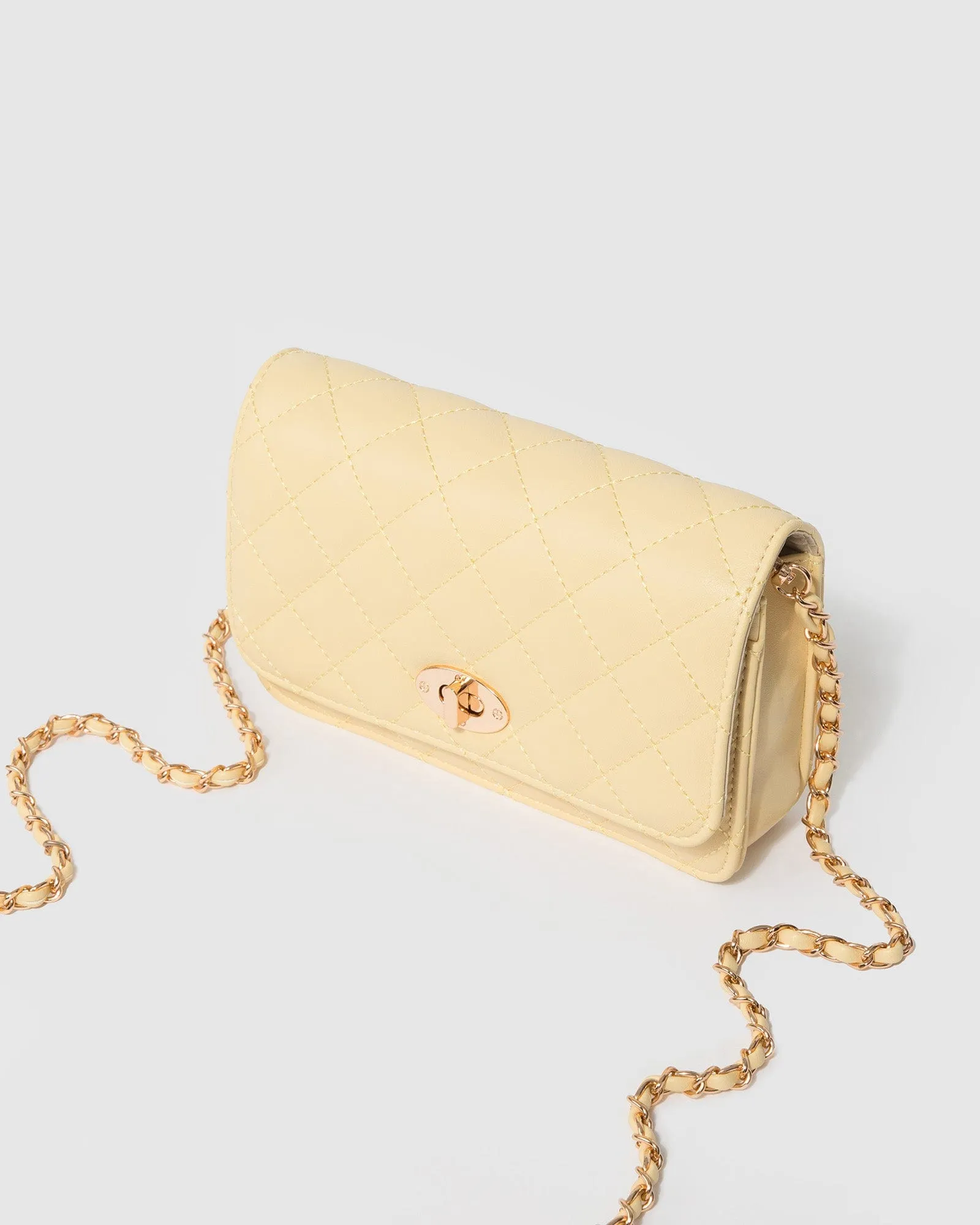 Yellow Ebony Lock Crossbody Bag