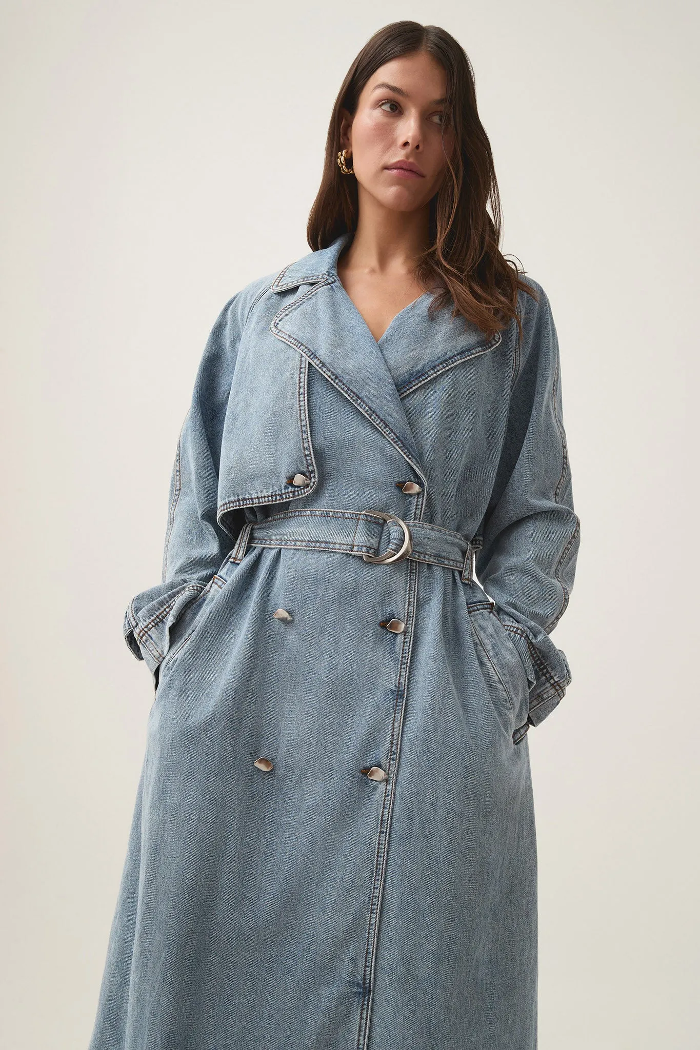 Zariah Denim Trench