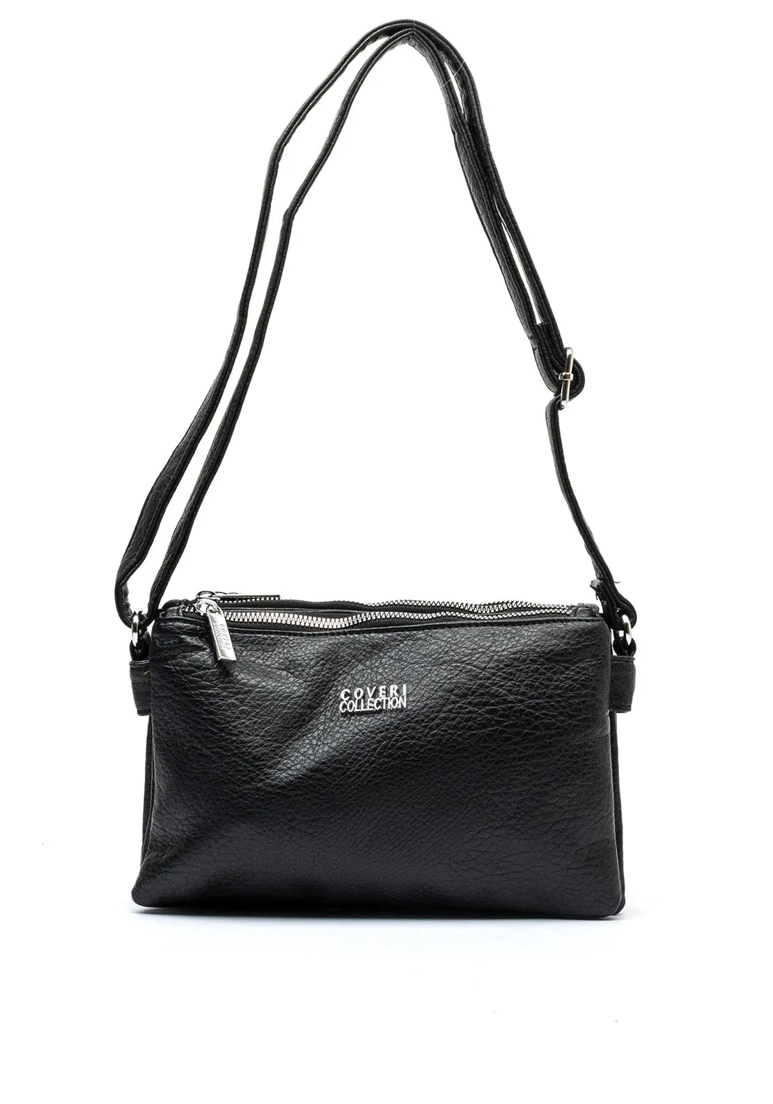 Zen Collection Triple Compartment Crossbody Bag, Black