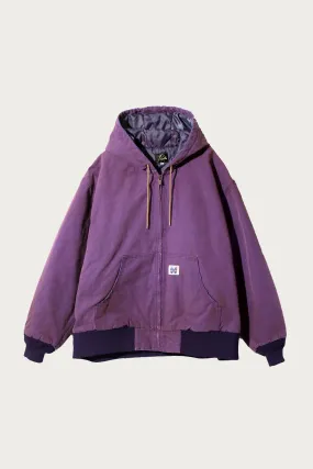 Zipped Work Hoodie - Purple 11oz Cotton Oxford